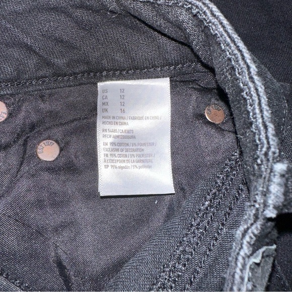 American Eagle Hi Rise Festival Mini Black Denim Skirt Size 12 Button Fly - Picture 10 of 10